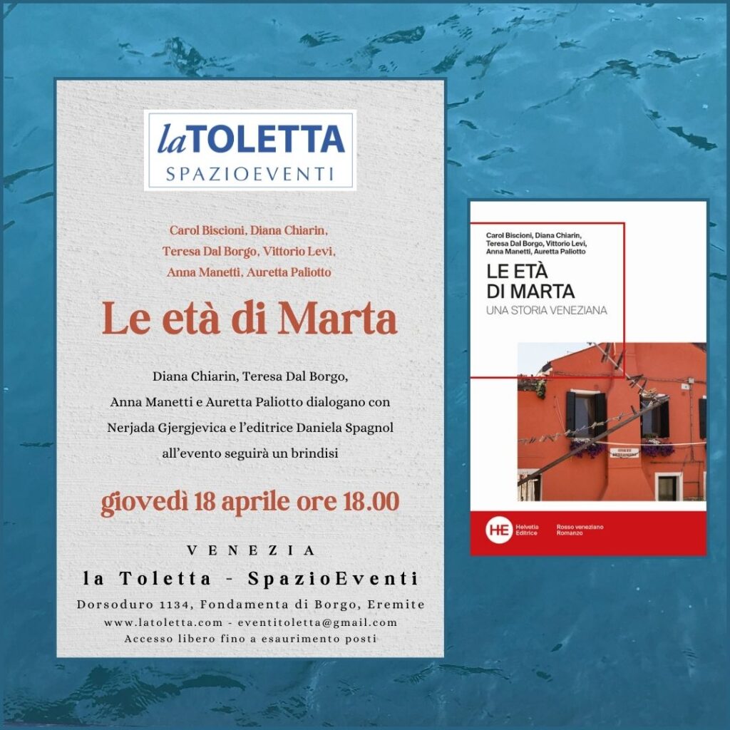 18/04/2024 Presentazione presso lo spazio Spazio Eventi della Libreria Toletta - Venezia di 